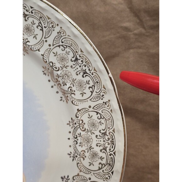 Crooksville China Jesus Christ Gold Trim Decorative Plate - Picture 8 of 8